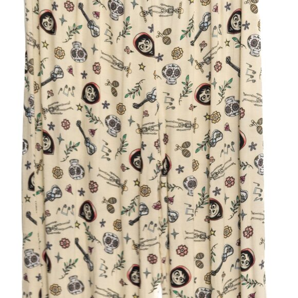 Disney Size L Dia De Los Muertos Skull & Guitar Print Soft Lounge Pajama Pants - Picture 7 of 8